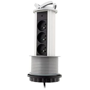 Zenitech - DCL-stekker 2P+T doos opbouw + plafondpunt - Wit
