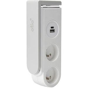 Gekko stekkerdoos met USB-opladers, wit OTIO