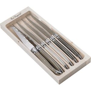 Lou Laguiole - Tradition 6 Steakmessen - Peper/Parel/Taupe
