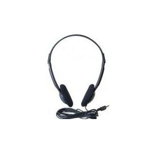 Exertis Connect Stereo headset, zwart, jackplug 3,5 mm (5,0 m kabel) (Bedraad), Koptelefoon, Zwart