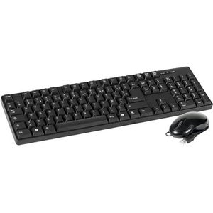 Dacomex 225110 USB-toetsenbord AZERTY, Frans, zwart – toetsenborden (met kabel, USB, membraan toetsenbord, AZERTY, zwart, muis inbegrepen)
