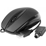 Dacomex - Combo PS2 / USB - Muis - Zwart - 800 dpi, Bedraad, Ergonomisch Ontwerp