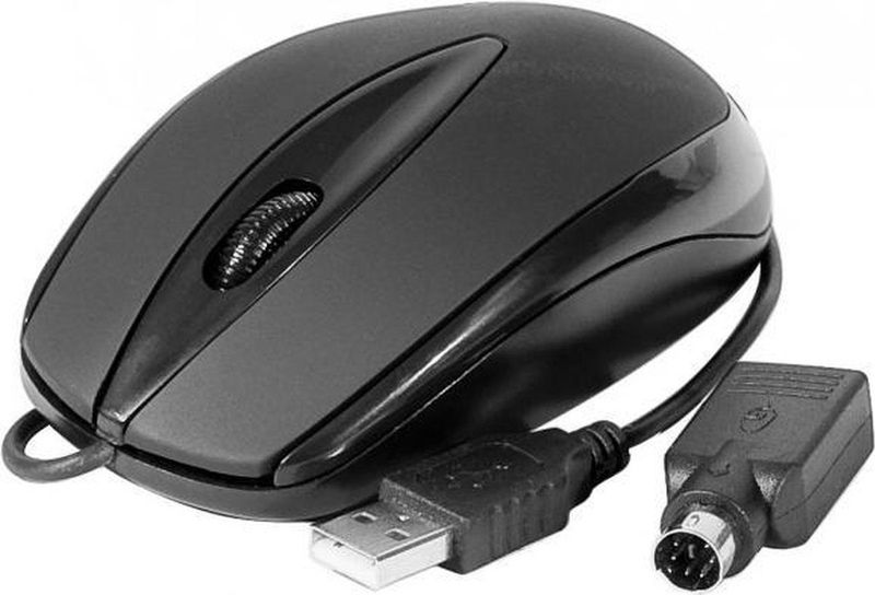 Dacomex - Combo PS2 / USB - Muis - Zwart - 800 dpi, Bedraad, Ergonomisch Ontwerp