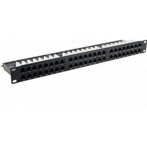 Tecline Patchpaneel, Cat.6, 48 poort, UTP, 1 U, 48,30cm (19"), zwart Cat. 6 patchpaneel met 48 poorten, Server accessoires, Zwart