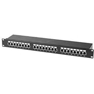 Tecline - Cat 6 Patchpaneel - 24 RJ-45 Poorten - Zwart - 1HE