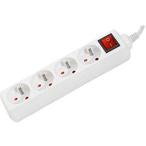 Generic stekkerdoos 4-voudig wit schakelaar 0 8 m