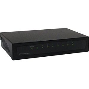 Dexlan 891008 Unmanaged Gigabit Ethernet (10/100/1000) Zwarte Netwerkschakelaar (8 ports), Netwerkschakelaar, Zwart
