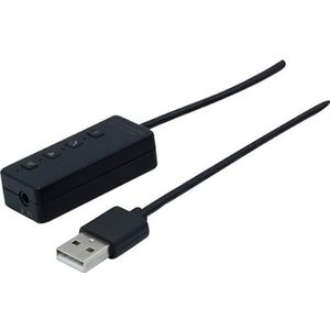 DEXLAN MS Teams USB-A geluidskaart voor hoofdtelefoon met enkele en dubbele jack-aansluiting, 3,5 mm