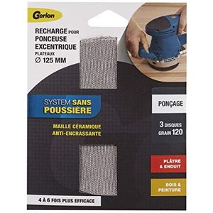 3 slijpschijven, keramiek, 125 mm, gemiddelde korrel 120