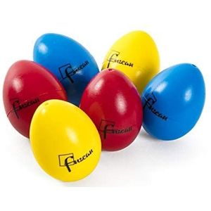 FUZEAU - 3 paar hoorbare kunststof eieren - Blauw/rood/geel - Stevig - Ergonomisch - Lichtgewicht - Maracas imiteren - Vanaf 3 jaar
