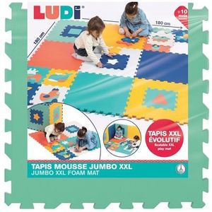 LUDI - Jumbo - Vloerpuzzels - Multikleur - Schuimrubber - 18 Tegels