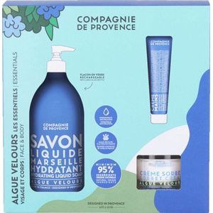 Compagnie de Provence - Algue Velours - Geschenkset - Handzeep - Gezichtscrème - Handcrème