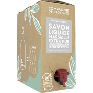Compagnie de Provence Savon de Marseille vloeibare handzeep Extra Pur Fleur de Coton 3 liter eco-navulling