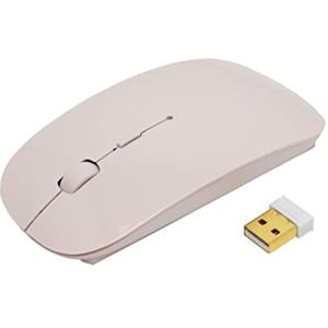 apm Draadloze muis, roze, 2,4 GHz, pastelkleur, USB-ontvanger, dubbelhandig, instelbare DPI 800/1200/1600, batterijen inbegrepen, compatibel met pc Mac laptop, 100400