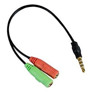 Adapter jack plug 3,5 mm/microfoon + stereo hoofdtelefoon mannelijkvrouwelijk
