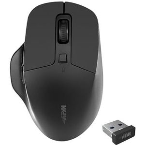 APM Flow ergonomische muis, draadloos, stil, horizontale ergonomie, USB-ontvanger, DPI 800/1200/1600, 6 toetsen, inclusief batterij, compatibel met pc, Windows Mac, laptop, 571172