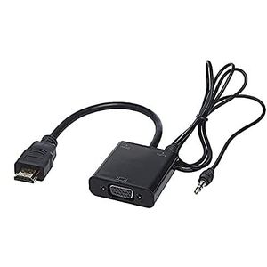 APM 590472 HDMI/VA converter HDMI VA adapter HDMI mannelijk en VA vrouwelijk, slechts één bron HDMI naar VA 10 HDMI Old aansluiting HD 1080p zelfvoorzienend, zwart