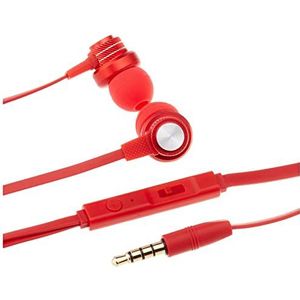 APM 600312 in-ear hoofdtelefoon met microfoon en volume, rood
