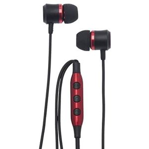 APM 600314 In-Ear-hoofdtelefoon met microfoon en volume, zwart metaal