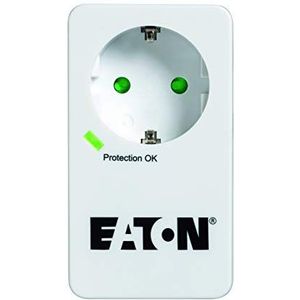 Eaton Meervoudige stekkerdoos / bliksembeveiliging - beschermbox 1 tel@ DIN (1 geaarde stopcontact, mobiele telefoonbescherming) - PB1TF - wit & zwart