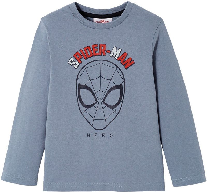 T-shirt - Blauw - Spider-man - Lange Mouwen - 100% Katoen