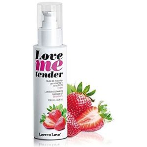 LOVE TO LOVE Love Me Tender, heerlijke en warme massageolie, aardbeien, 100 ml