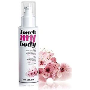 LOVE TO LOVE Touch My Body, massageolie & glijgel, kersenbloesem, 100 ml