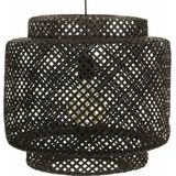 Hanglamp Gevlochten Bamboe - Verlichting - Rotan - Ø40 cm - Zwart