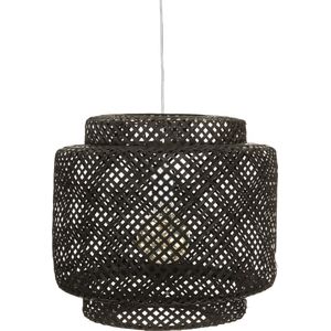 Hanglamp Gevlochten Bamboe - Verlichting - Rotan - Ø40 cm - Zwart