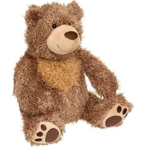 Atmosphera Knuffeldier Beer Yogi - zachte pluche stof - wilde dieren knuffels - bruin - 45cm