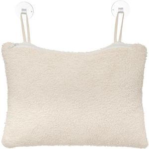 5Five Badkussen - Afneembare en machine wasbare hoes en 2 zuignappen - 33x23x11cm - Beige