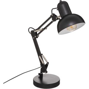 Atmosphera Tafellamp/bureaulampje Design Light Classic - zwart - metaal - H56 cm - Leeslamp