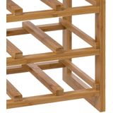 5Five Wijnrek/flessenrek - 4 lagen - bamboe hout - 12 flessen - 35 x 24 x 47 cm