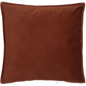 Atmosphera Bank/sierkussens huiskamer Sophia - 55 x 55 cm - Terracotta - polyester - met rits