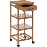 Keukentrolley - Houtkleur - Bamboe - Met Lades