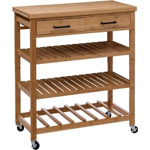 5Five Houten keukentrolley met lades 74,5x38x90 cm