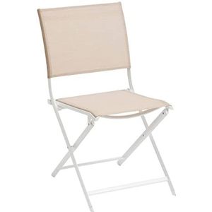 Hespéride - Set van 4 tuinstoelen, inklapbaar, Axant, linnen en wit