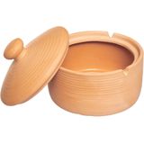 Atmosphera Asbak met stijlvolle deksel - Terracotta - D13 cm - steenrood - voor binnen/balkon/serre