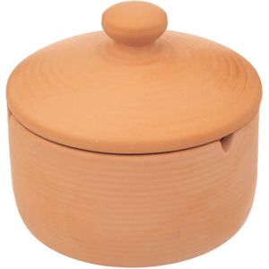 Atmosphera Asbak met stijlvolle deksel - Terracotta - D13 cm - steenrood - voor binnen/balkon/serre