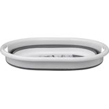 5Five Wasmand opvouwbaar met handvatten - kunststof - 21L - grijs/wit - 54 x 39 x 23 cm