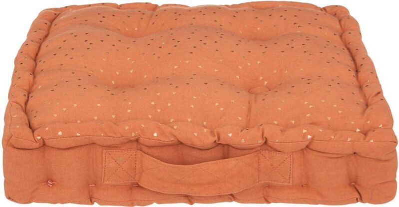 Atmosphera Vloerkussen Nepal - steenrood - met glitters - 40 x 40 x 8 cm - grond zitkussen