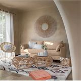 Atmosphera Vloerkussen Square - steenrood - katoen - 40 x 40 x 8 cm - Extra dik grond zitkussen/matraskussen