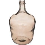 Atmosphera bloemenvaas Bologna - Olijfolie Fles model - transparant - Smoke lichtgrijs glas - H30 x D18 cm