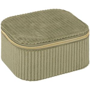 Sieradenkistje - Groen - Compact - Handige Rits - Vakjesindeling