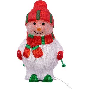 Feeric Lights & Christmas Kerstverlichting figuur- sneeuwpop op ski -40 x 24,5 x 45 cm- LED