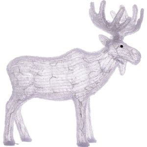 Lights4fun Studley Led-rendierfiguur, 45 cm, voor moeder en kind, timer, kerstverlichting, voor buiten en binnen, kerstfiguur, rendier, balkondecoratie