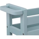 5Five Keuken of badkamer trolley 3-laags - ijsblauw - D15 x B40 x H75 cm - mdf hout - met wielen
