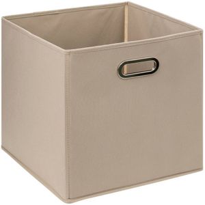 5Five Opbergmand/kastmand 29 liter taupe linnen 31 x 31 x 31 cm - Vakkenkast manden