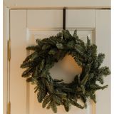 Feeric Christmas Kerstkrans haak/ophanghaak zwart - 37,5 cm - metaal - kerstkransen ophangen