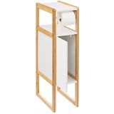 Toiletrolhouder Natureo met Reserverolhouder 33x20x80cm - Wit/Bruin